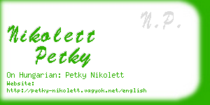 nikolett petky business card